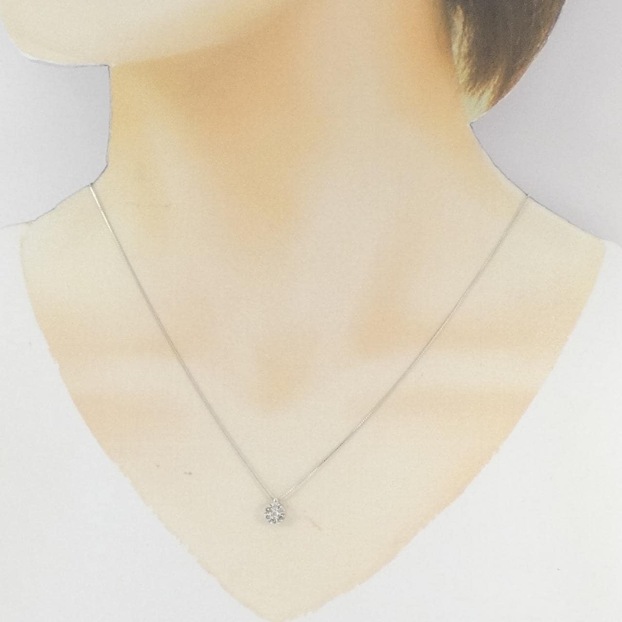 K14WG/K10WG ダイヤモンド ネックレス 0.20CT