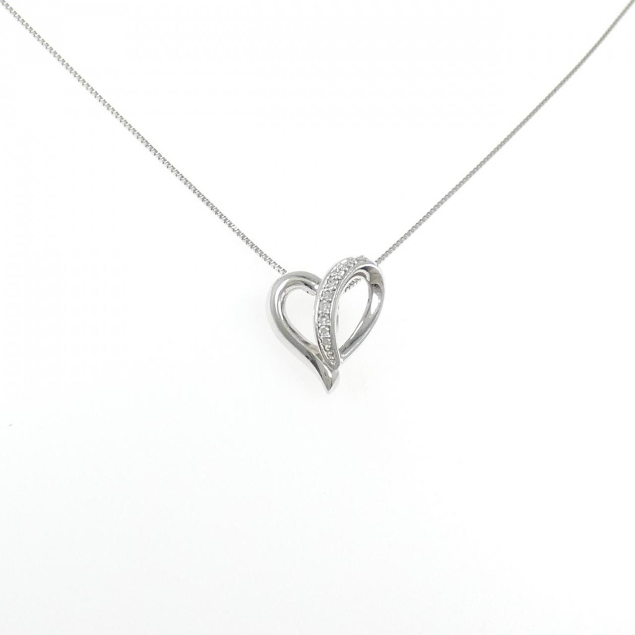 PT999/PT850 ハート ダイヤモンド ネックレス 0.06CT