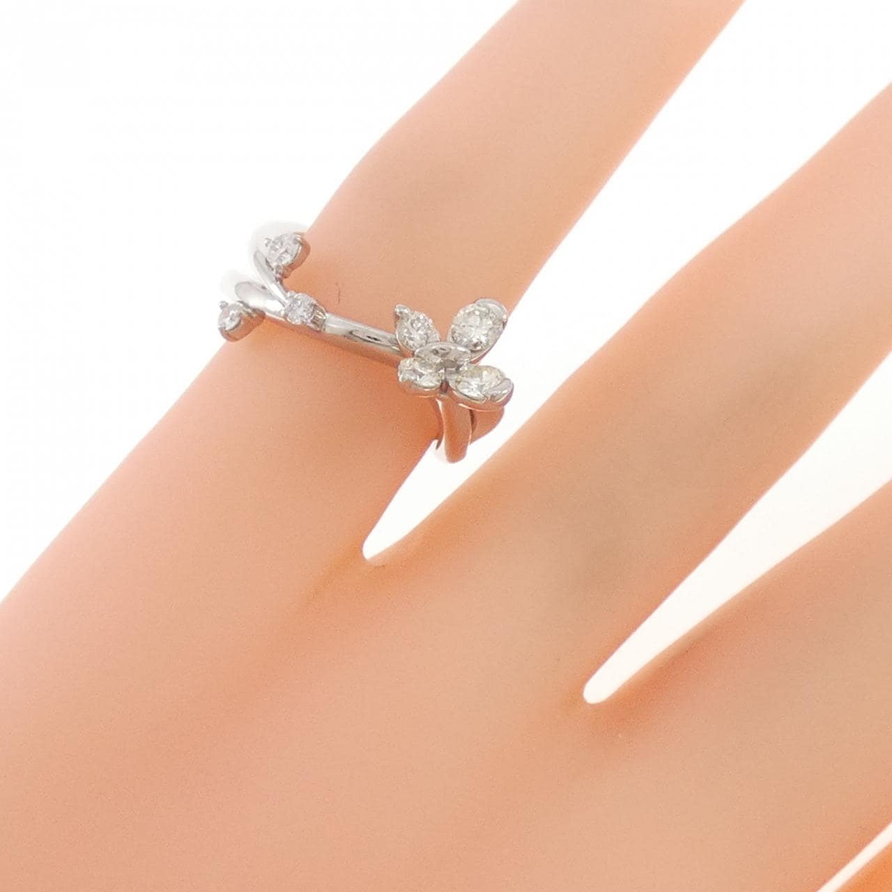 PT900 ダイヤモンド ピンキー リング 0.34CT