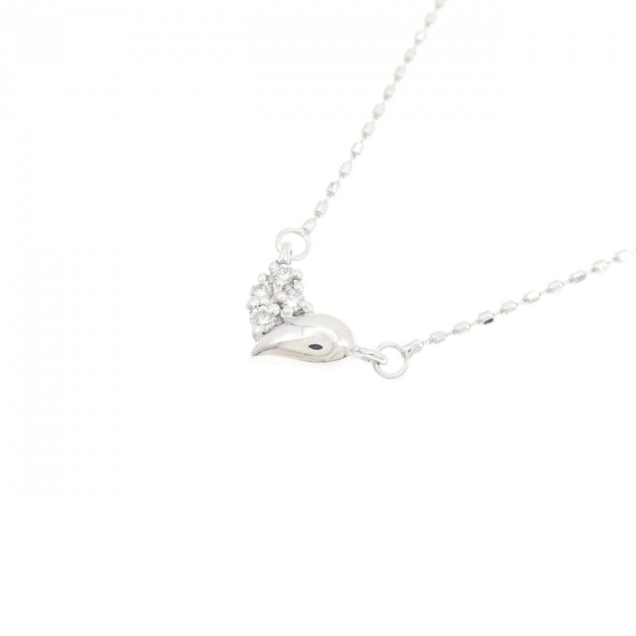 K10WG ハート ダイヤモンド ネックレス 0.03CT