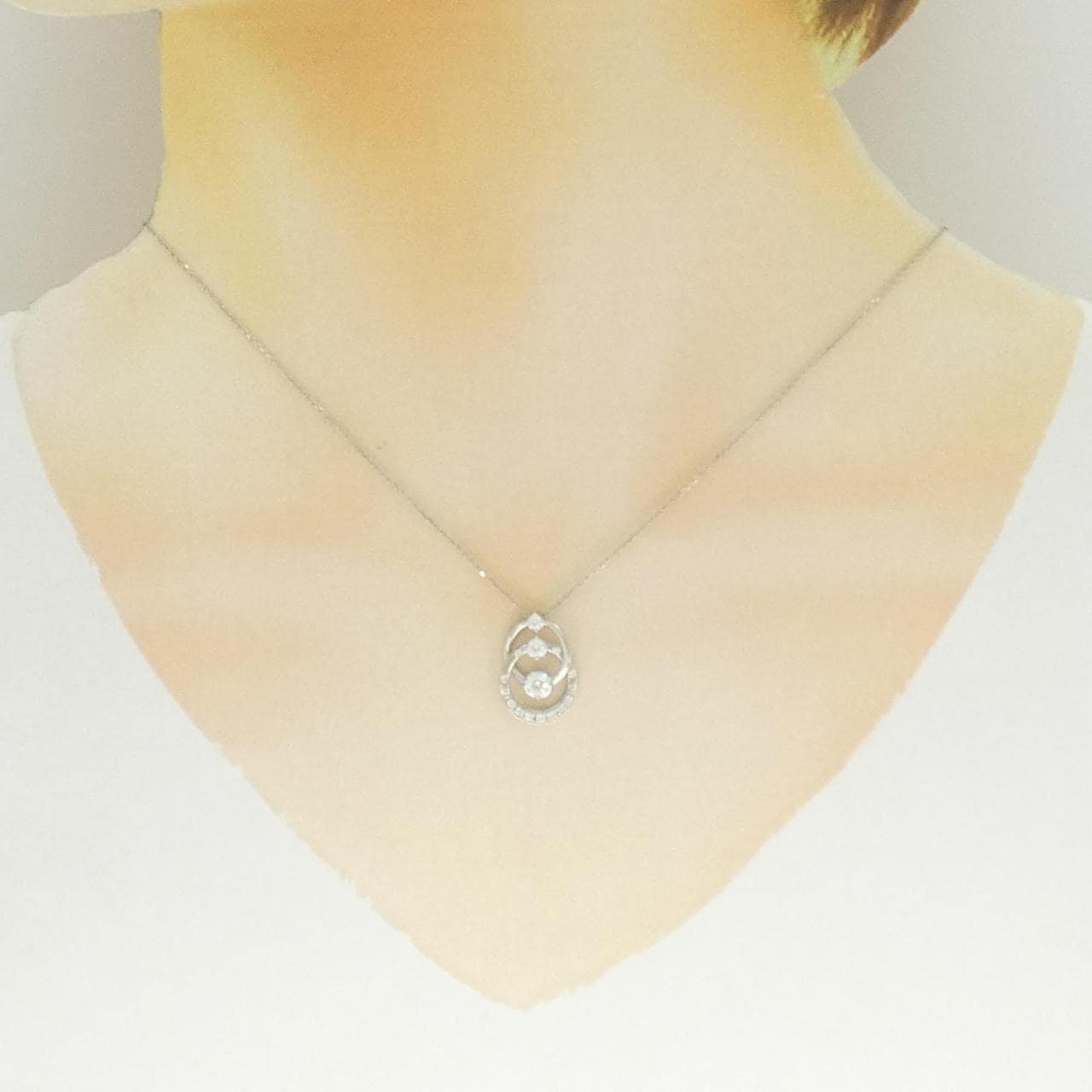 PT900/PT850 ダイヤモンド ネックレス 0.218CT K SI1 3EXT H&C