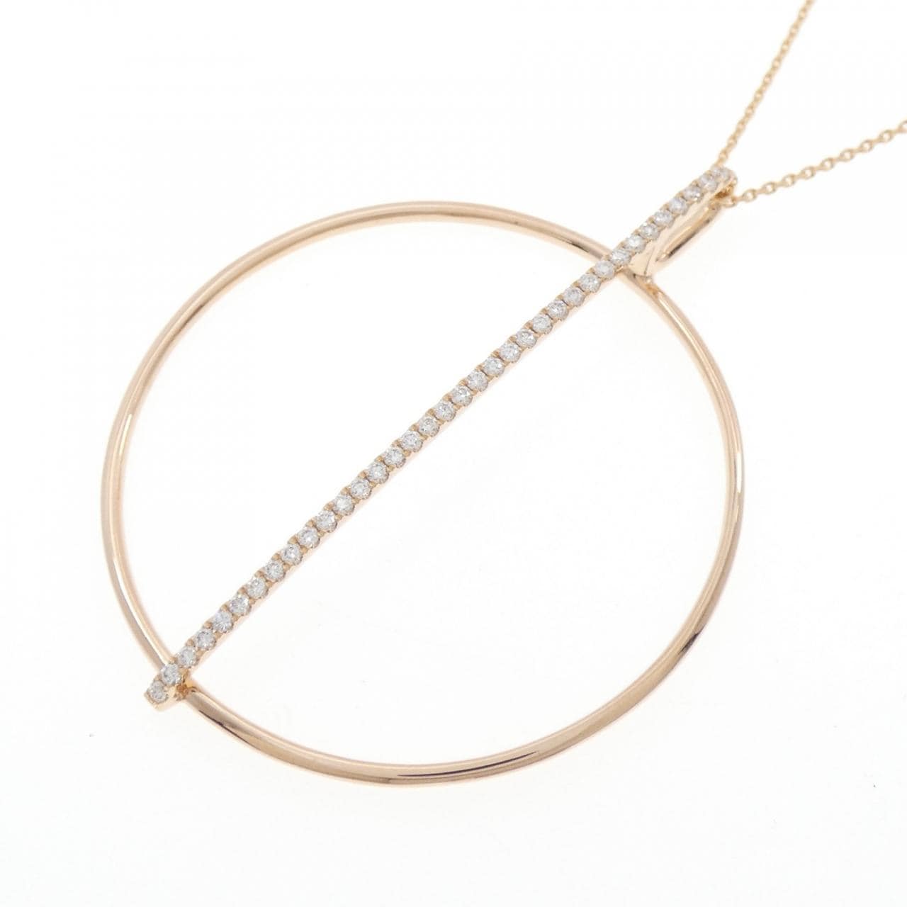 750PG/K18PG ダイヤモンド ネックレス 0.322CT