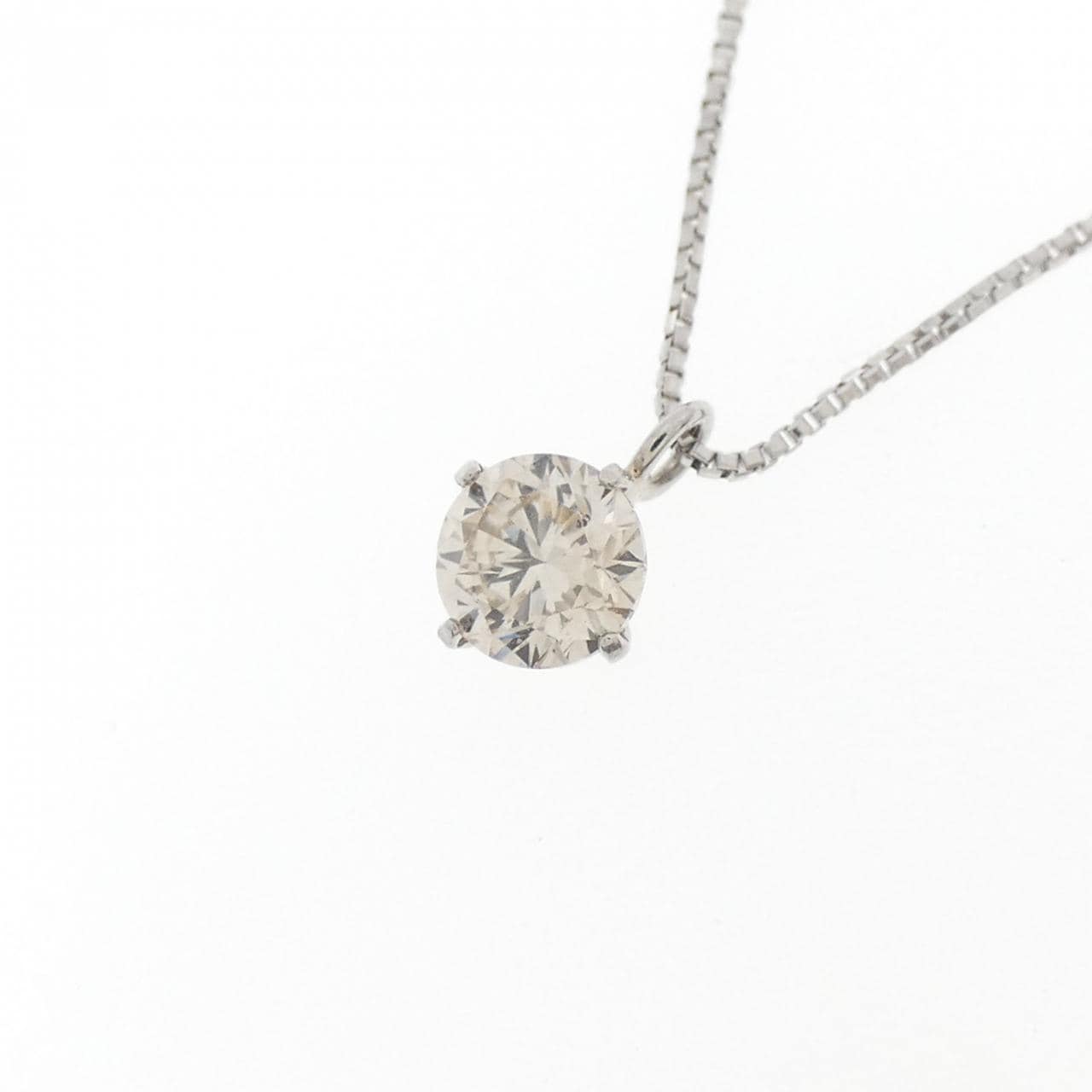 PT900/PT850 ソリティア ダイヤモンド ネックレス 0.30CT