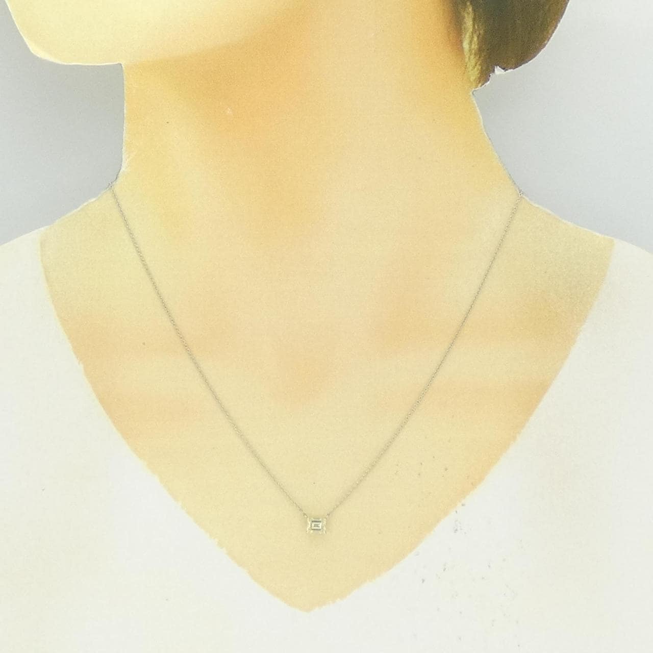 PT900/PT850 ダイヤモンド ネックレス 0.544CT FLY VS1 エメラルドカット