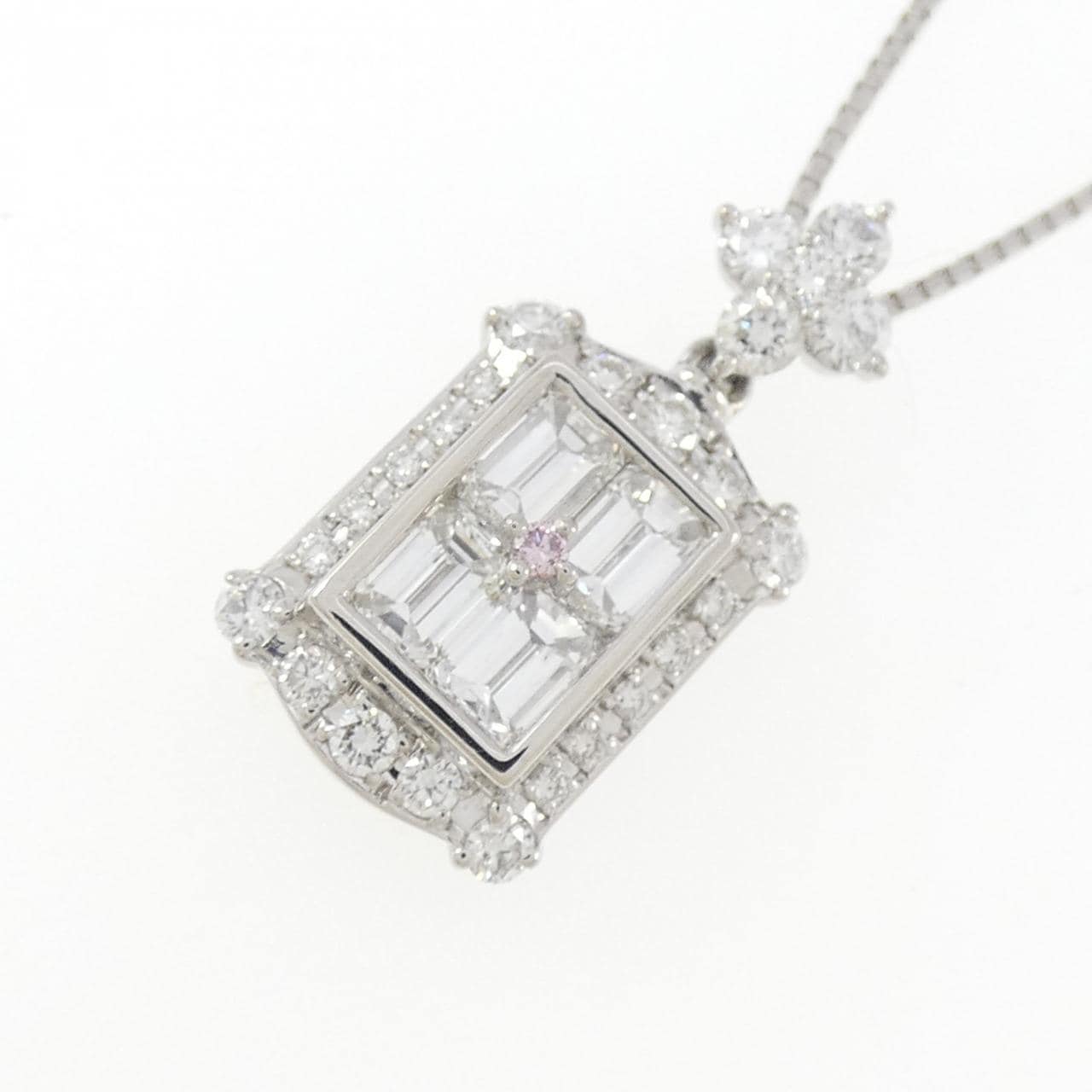 PT900/PT850 ピンクダイヤモンド ネックレス 0.011CT