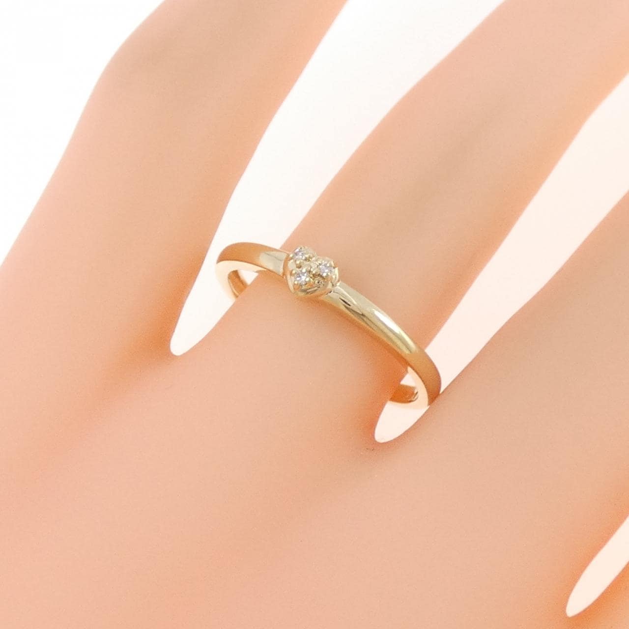 10KYG ハート ダイヤモンド リング 0.02CT