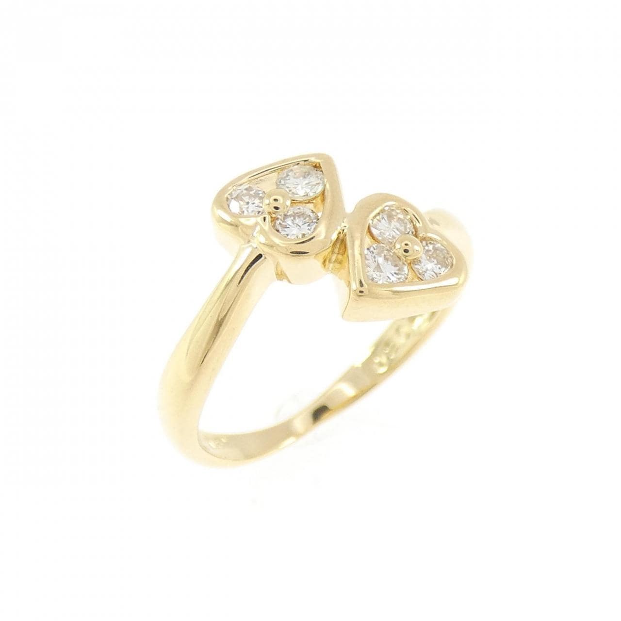 K18YG ハート ダイヤモンド ピンキーリング 0.20CT