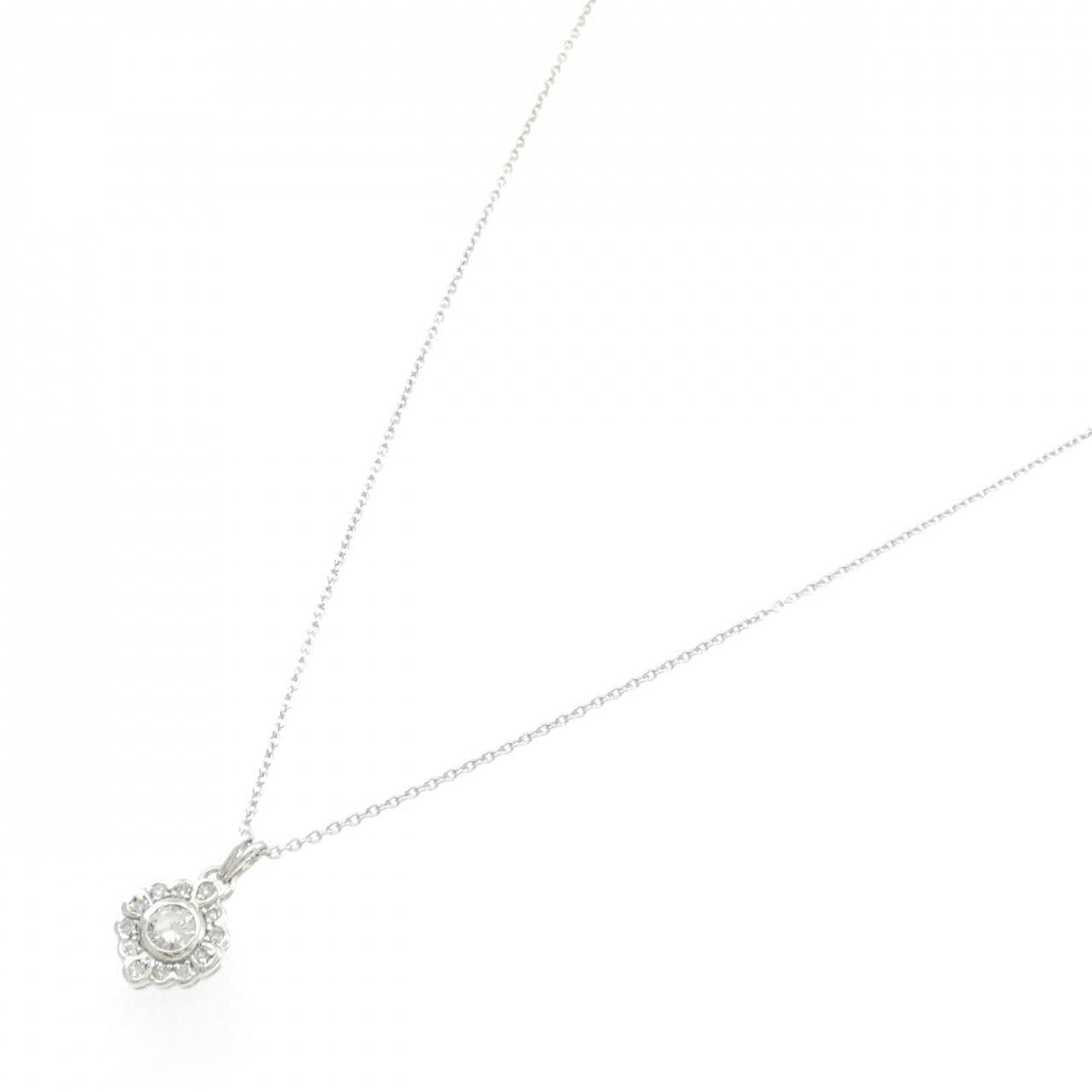 K18WG ダイヤモンド ネックレス 0.19CT