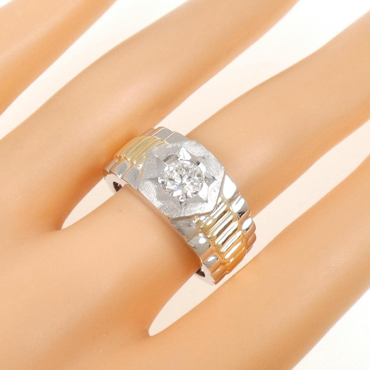 PT900/K18YG ダイヤモンド リング 0.63CT