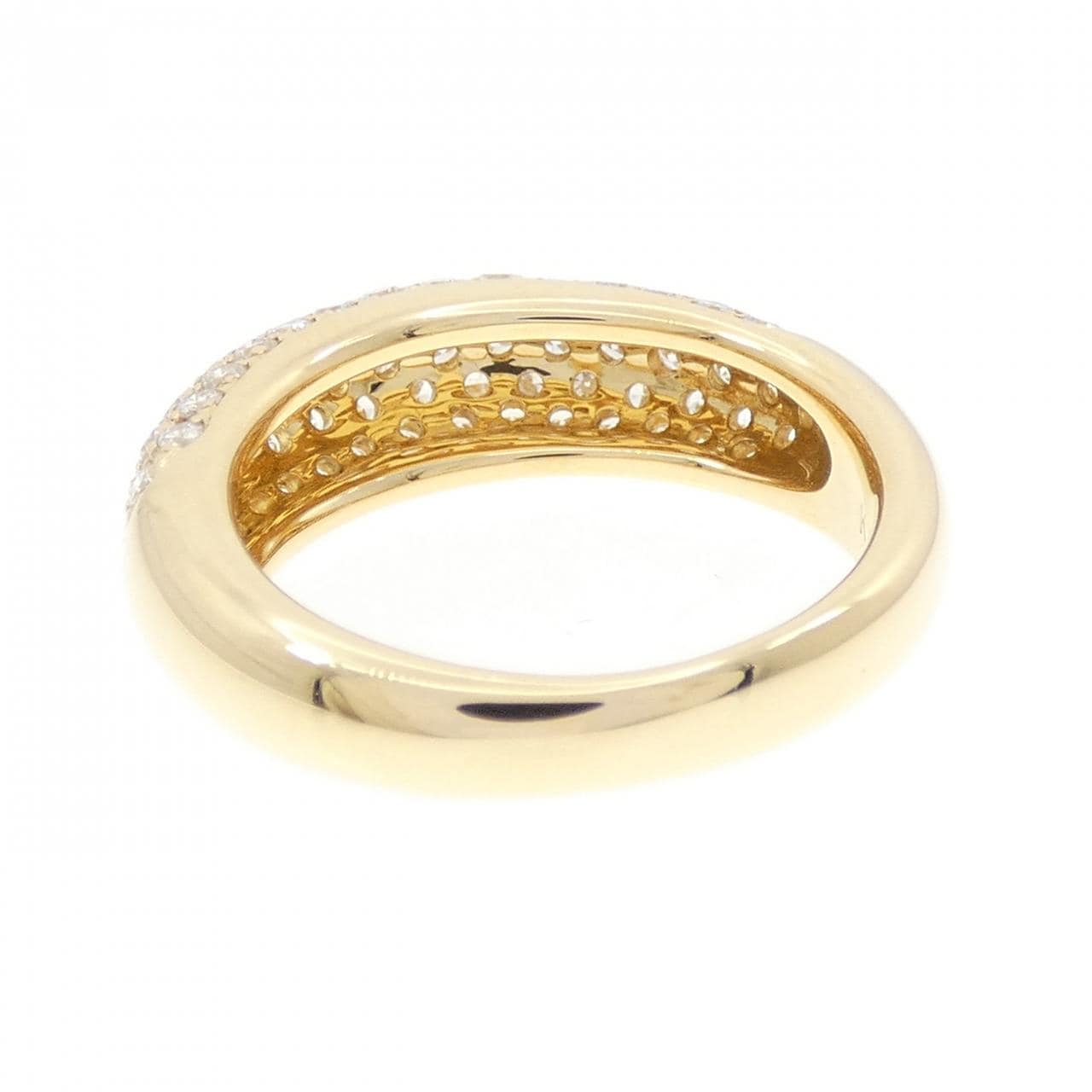 K18YG Pave Diamond Ring 0.85CT