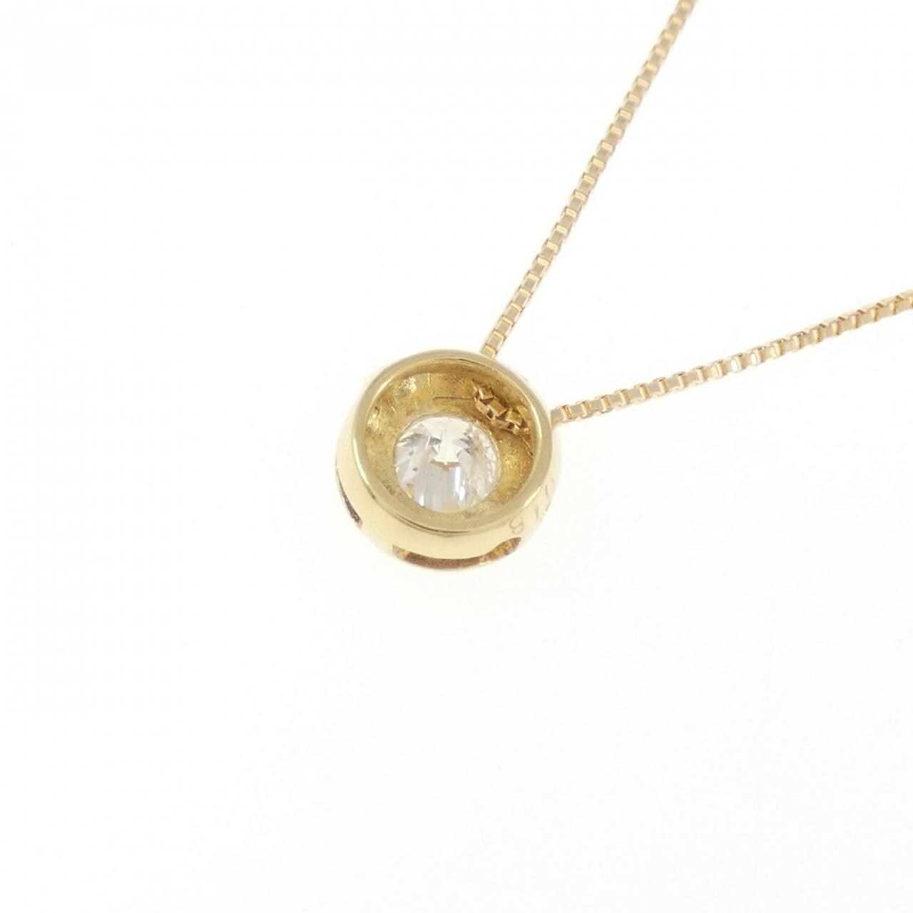 K18YG ソリティア ダイヤモンド ネックレス 0.18CT