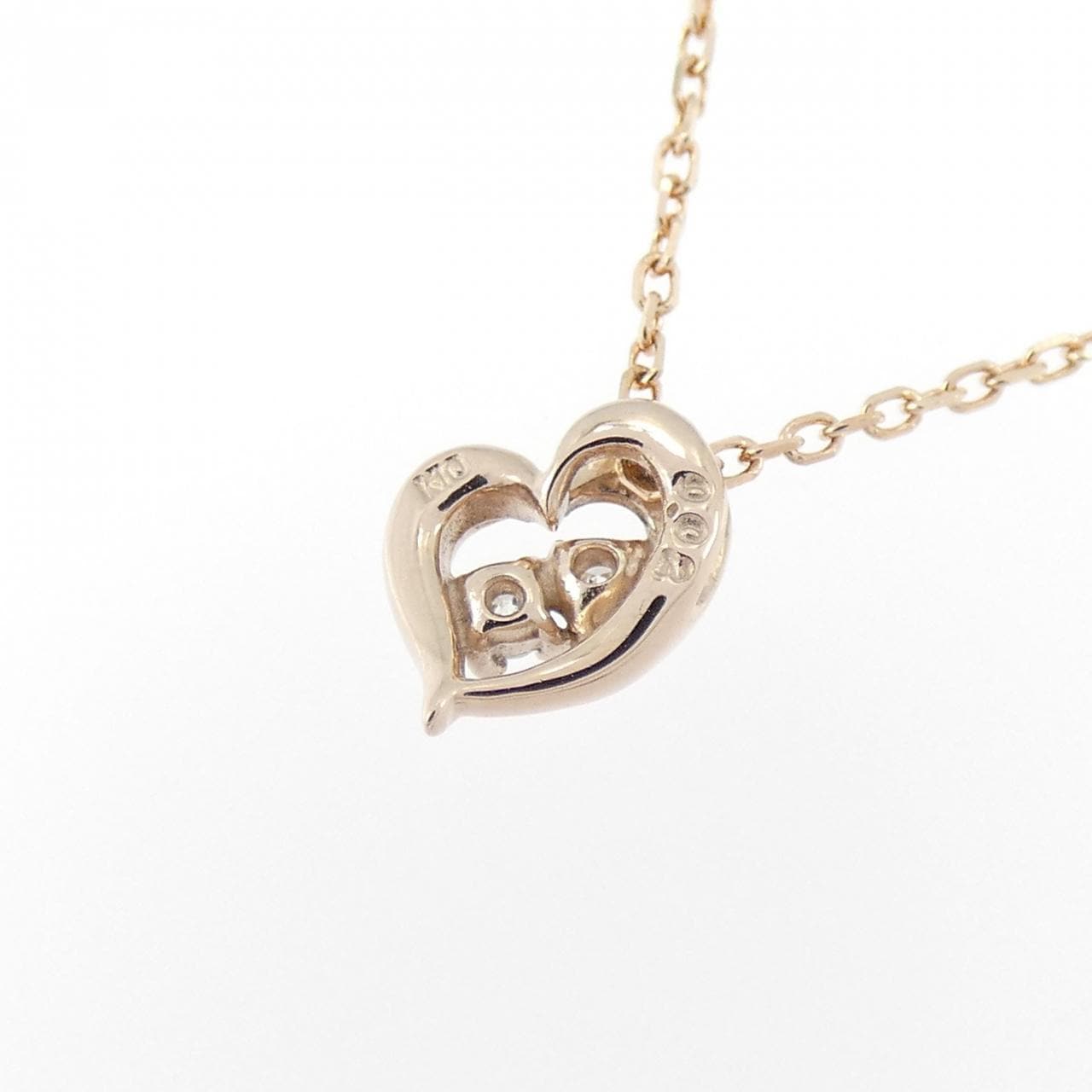 K10PG ハート ダイヤモンド ネックレス 0.02CT