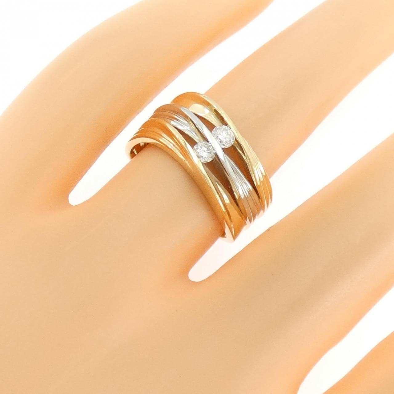 K18YG/PT900鑽石戒指 0.20CT