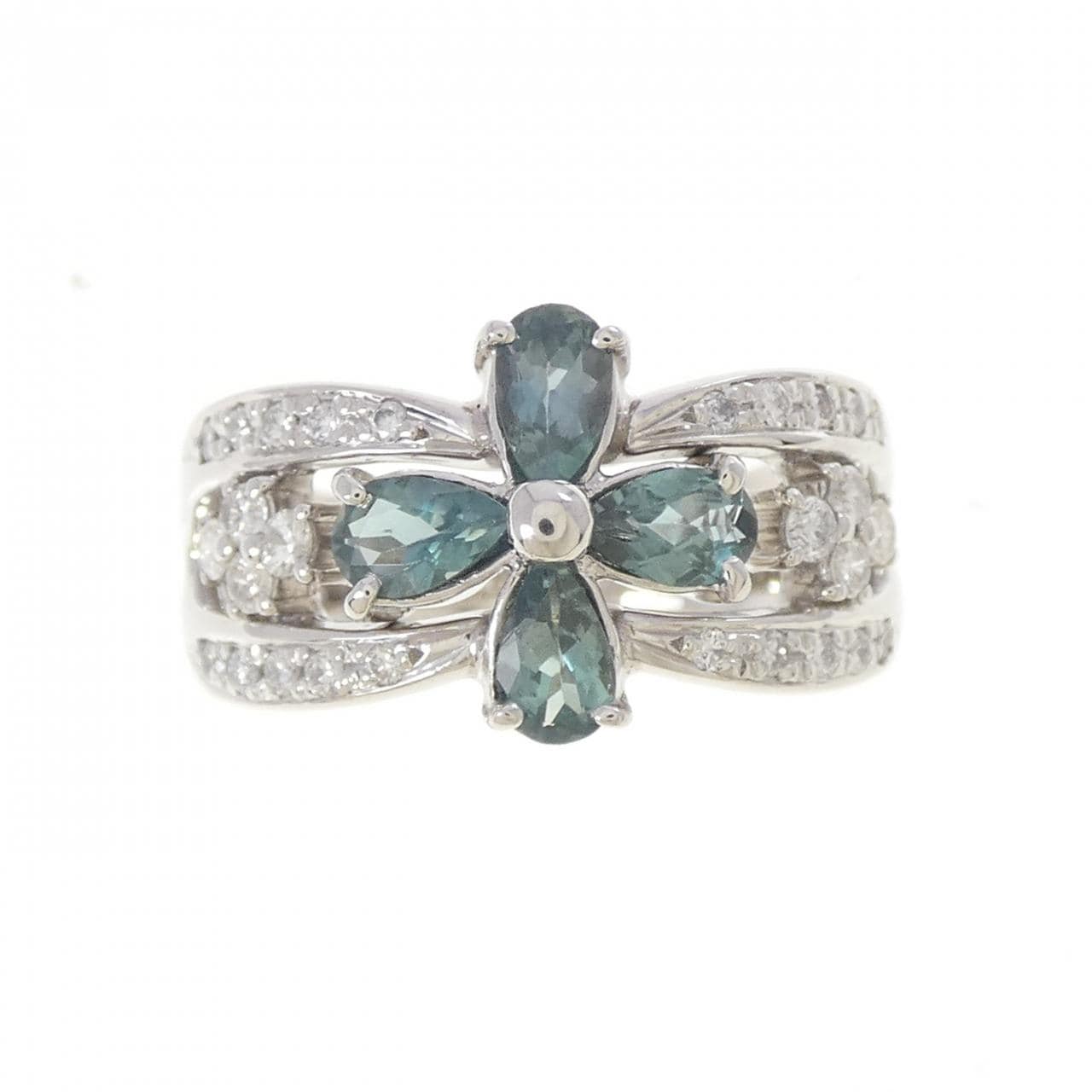 PT900 フラワー アレキサンドライト リング 0.97CT