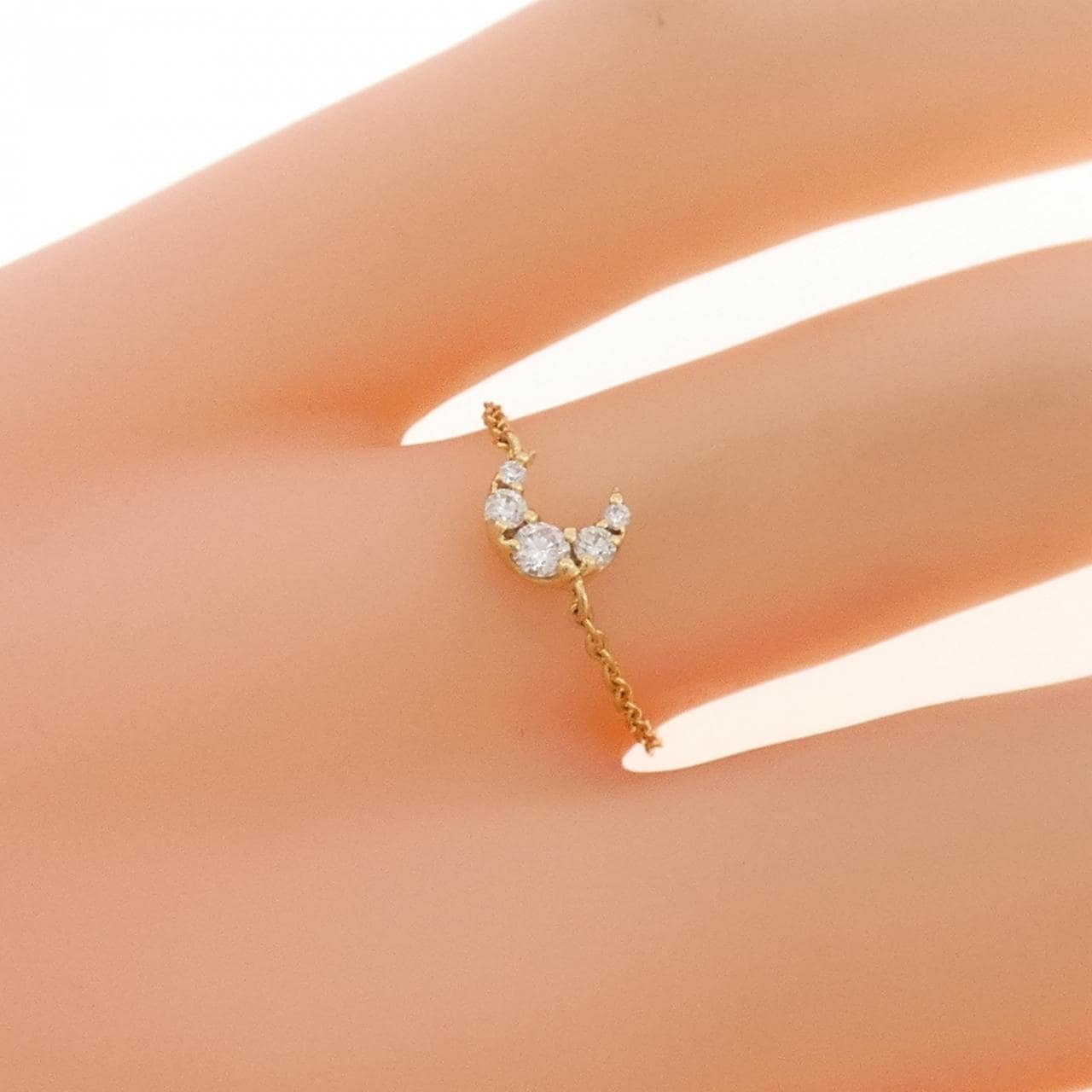 K18YG ムーン ダイヤモンド リング 0.08CT