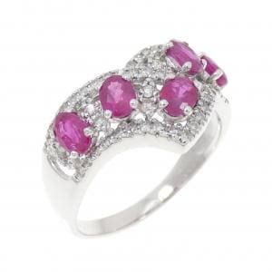 K18WG ルビー リング 1.34CT