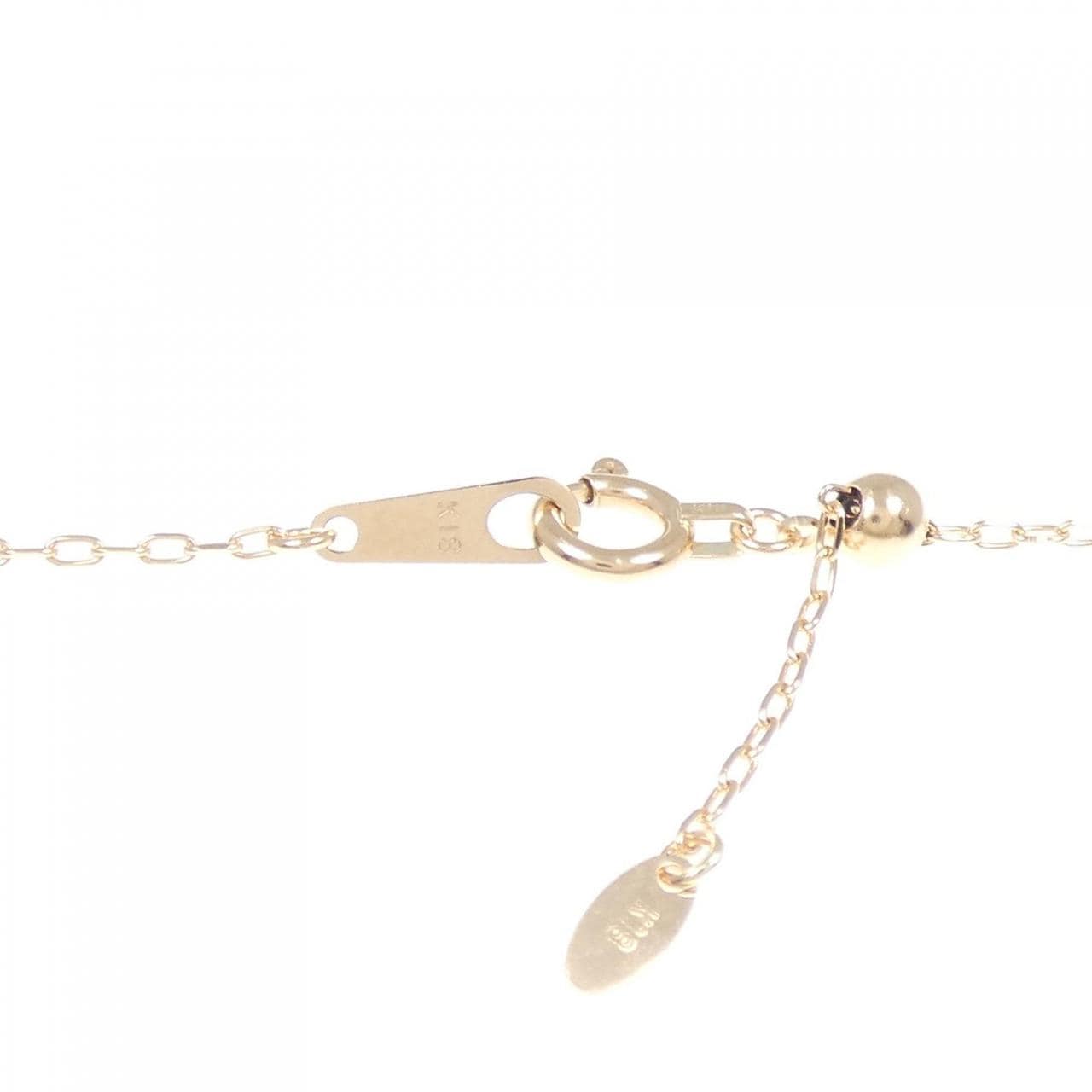 K18PG スリーストーン ダイヤモンド ネックレス 0.05CT