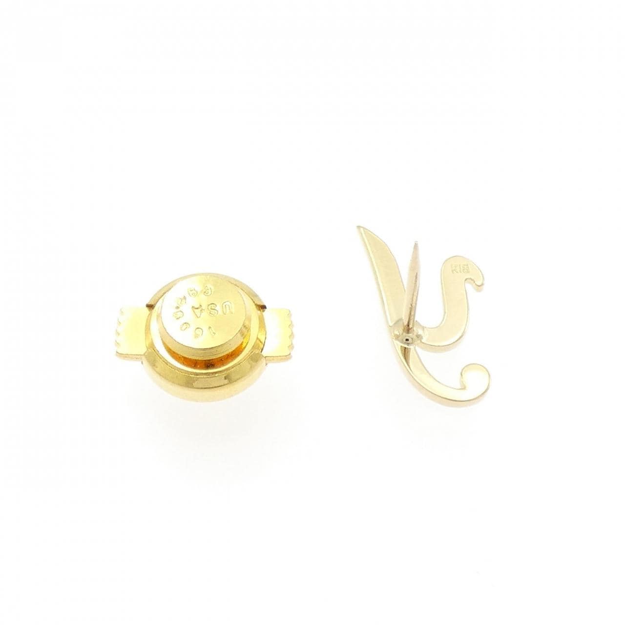 K18YG Initial Y Brooch