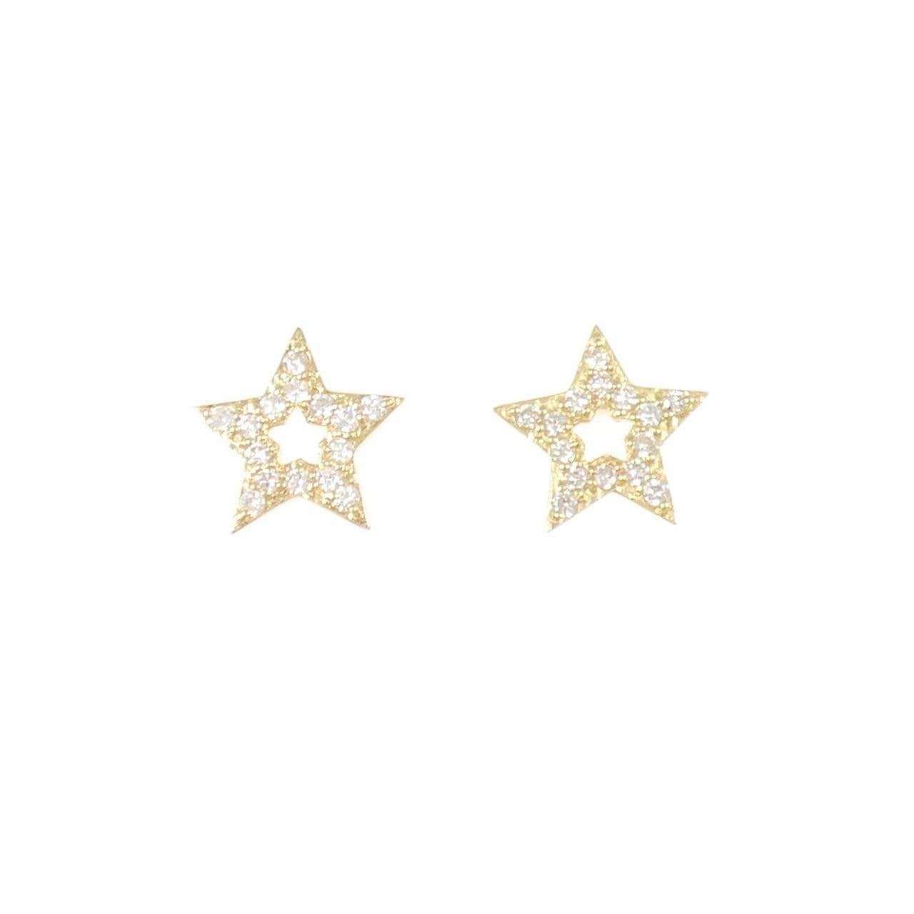 K18YG スター ダイヤモンド ピアス 0.40CT
