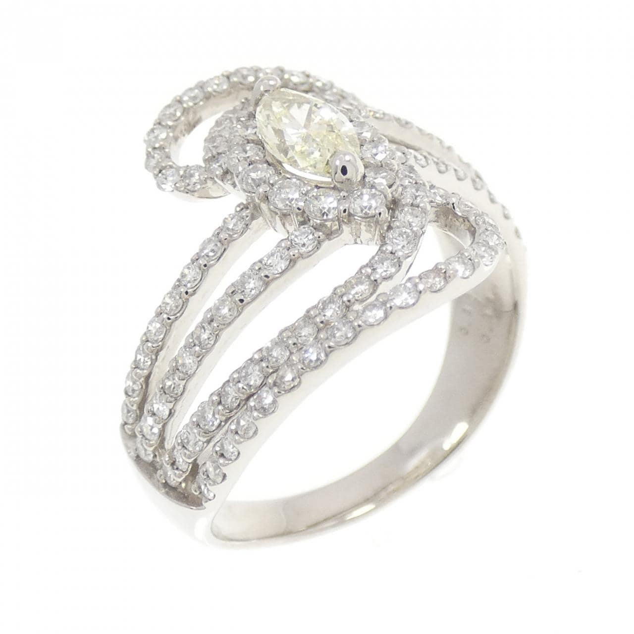 PT900 ダイヤモンド リング 0.340CT M SI1 マーキスカット
