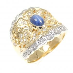 K18YG/PT900 サファイヤ リング 0.85CT