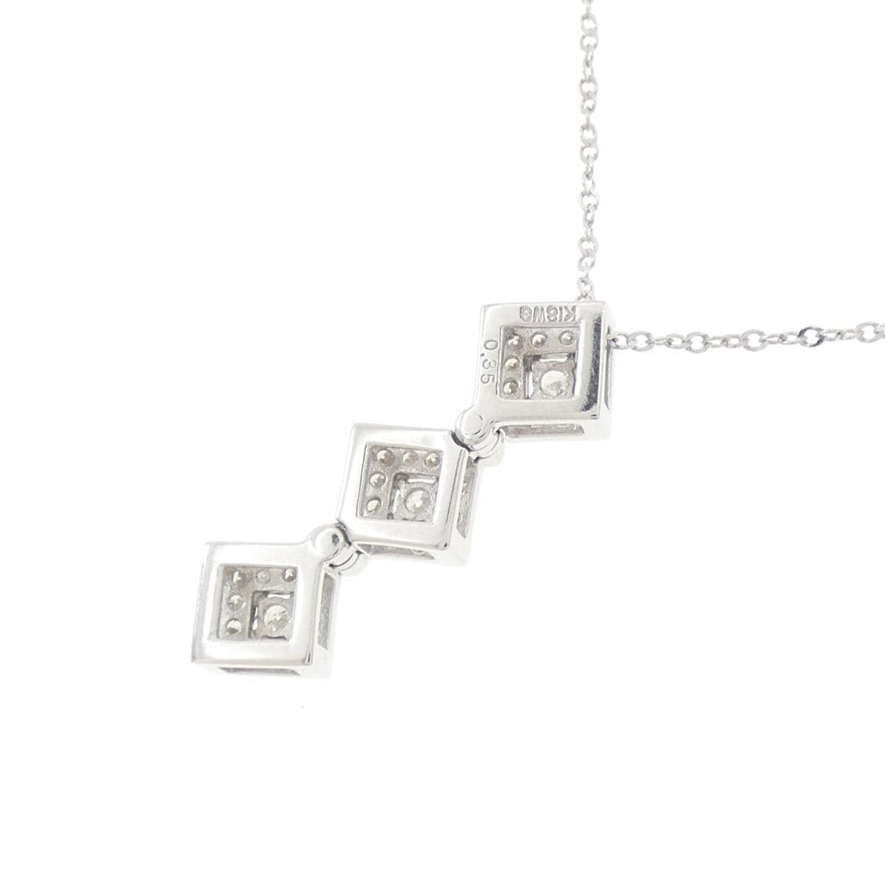 K18WG 2WAY ダイヤモンド ネックレス 0.35CT