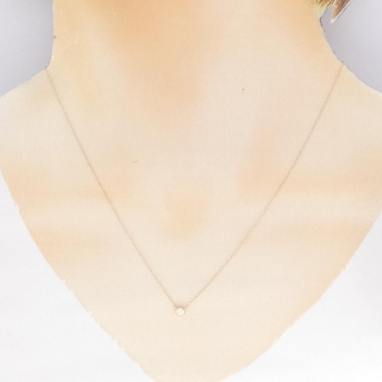 K18YG ソリティア ダイヤモンド ネックレス 0.07CT
