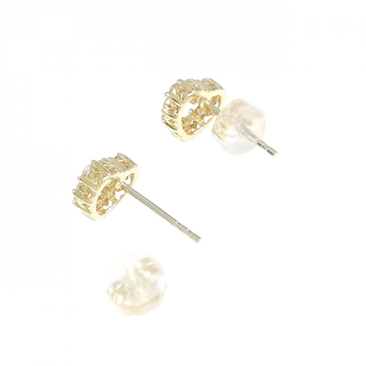 K18YG Heart Diamond Earrings 0.43CT