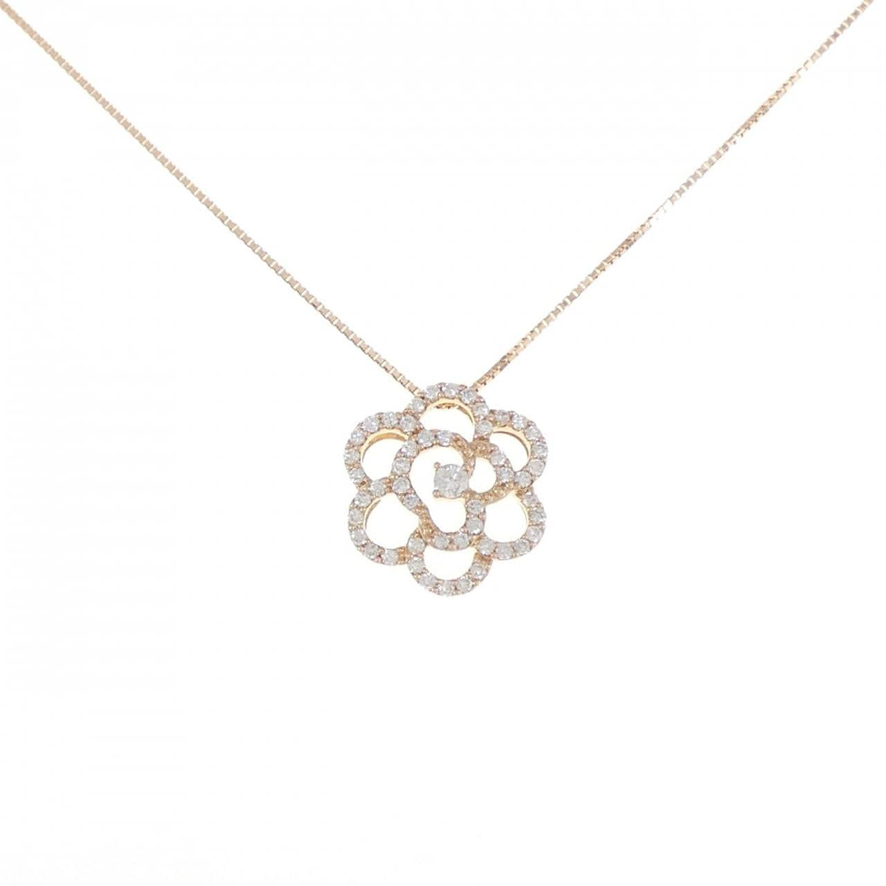 K18PG flower Diamond necklace