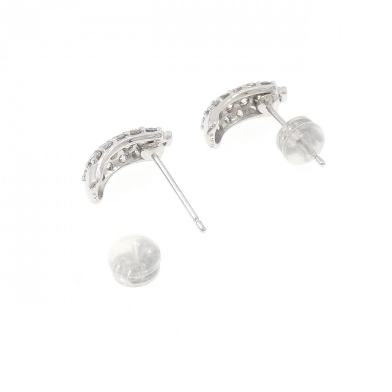 K18WG パヴェ ダイヤモンド ピアス 1.06CT