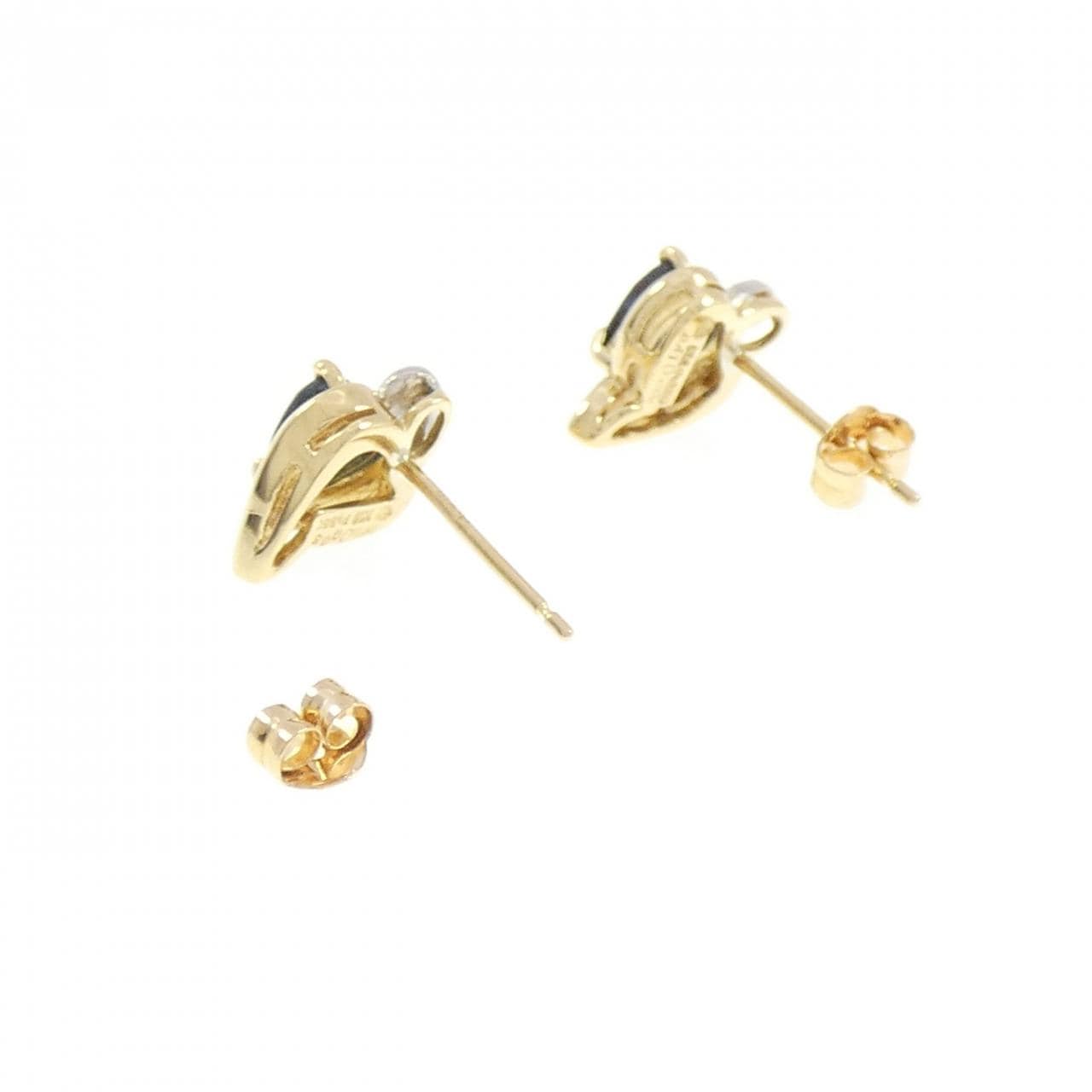 K18YG/PT850 サファイヤ ピアス 0.81CT
