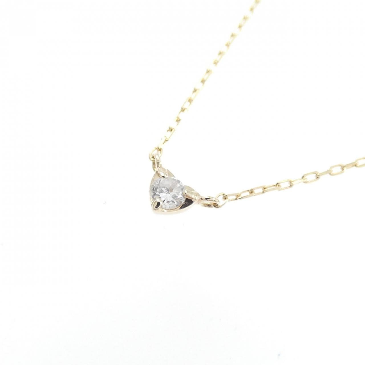 K10YG ソリティア ダイヤモンド ネックレス 0.03CT