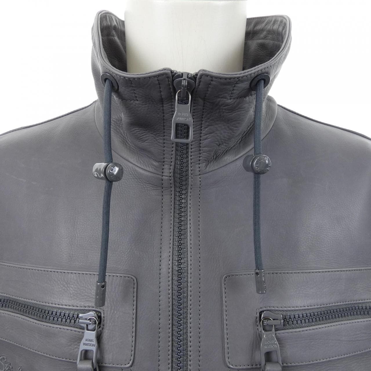 ルイヴィトン LOUIS VUITTON エンブロイダリーレザーミックスブルゾン HNL02WTHA レザージャケット