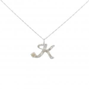 PT900/PT850 イニシャルK ダイヤモンド ネックレス 0.50CT