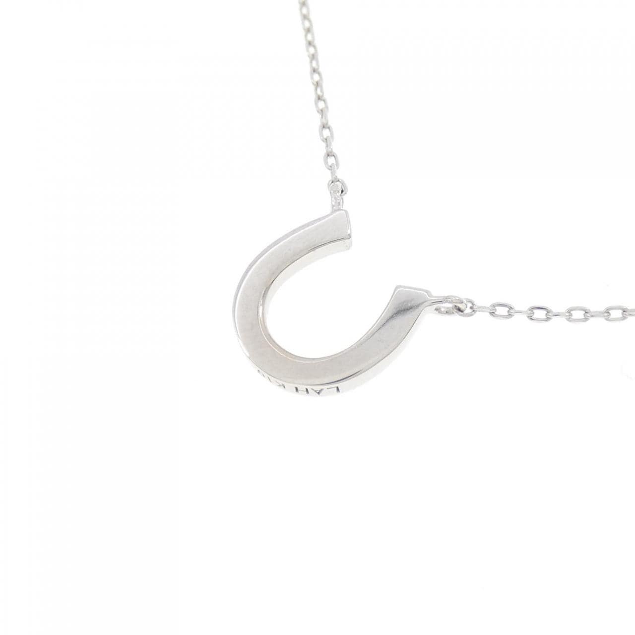 K10WG Horseshoe Diamond Necklace 0.01CT