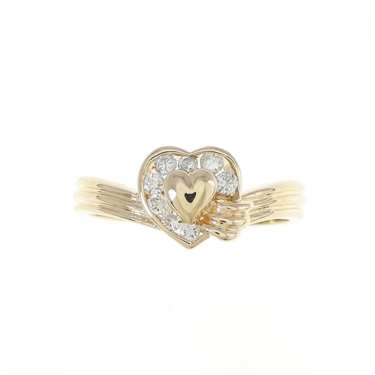 K18YG ハート ダイヤモンド リング 0.13CT