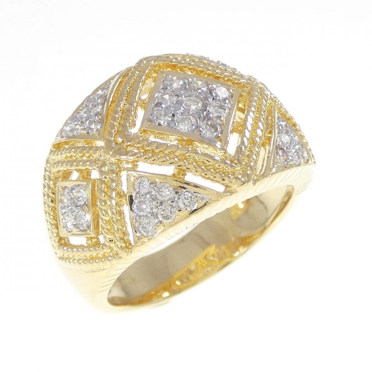 K18YG/K18WG ダイヤモンド リング 0.18CT