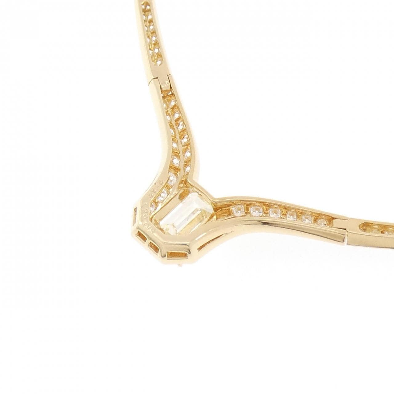 K18YG ダイヤモンド ネックレス 2.162CT M VS2 エメラルドカット