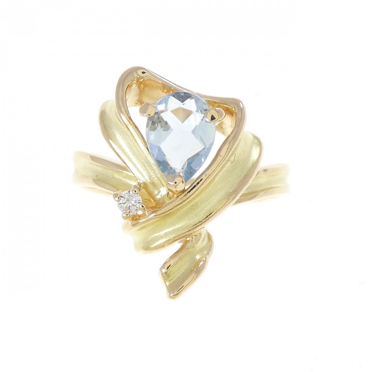 K18YG アクアマリン リング 0.52CT