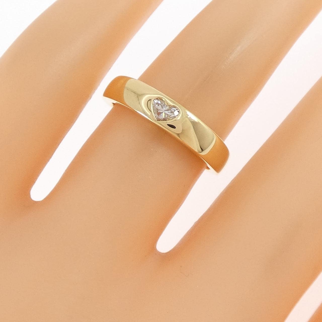 K18YG ハート ダイヤモンド リング 0.13CT