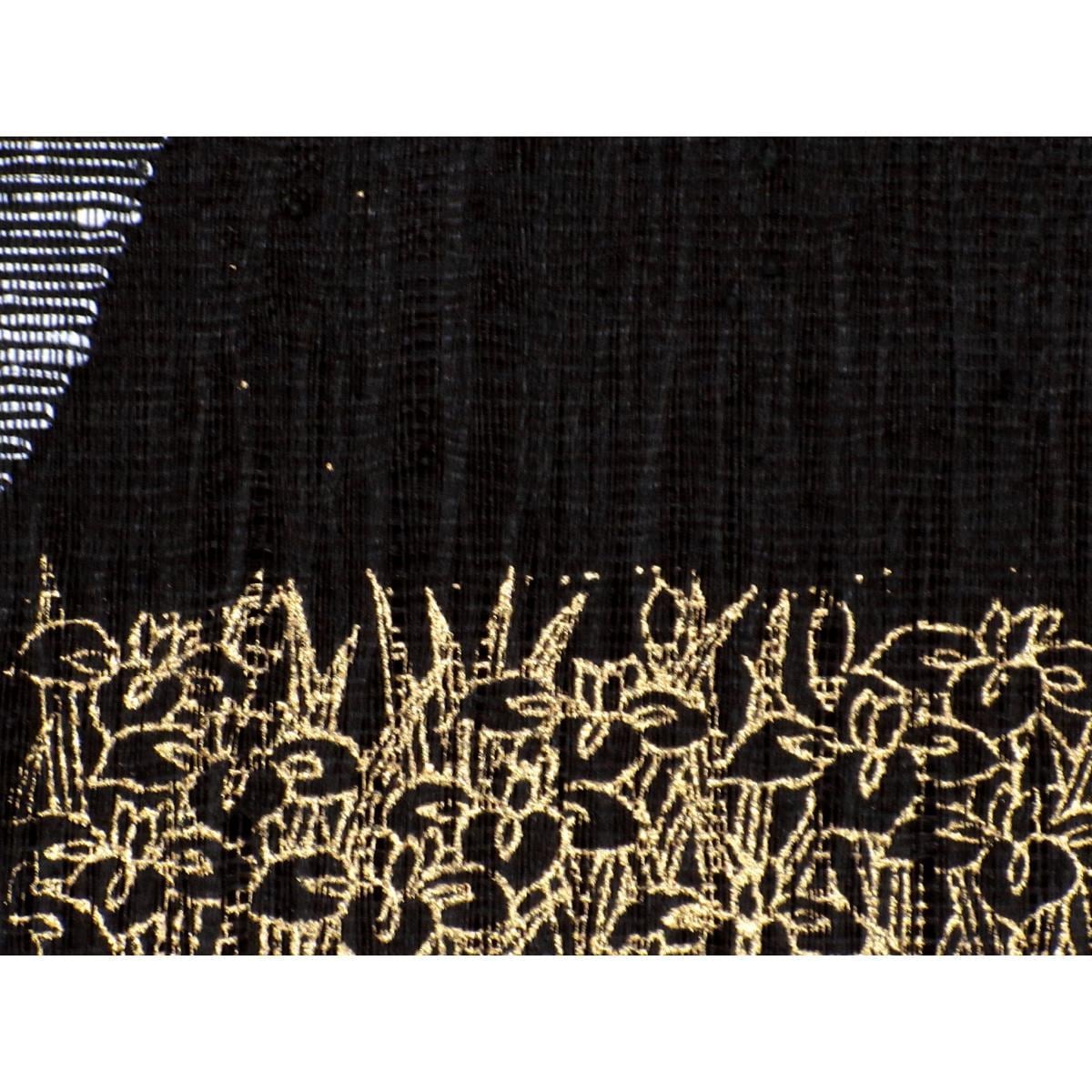 袋帶繭綢鏤空鉤織金彩加工