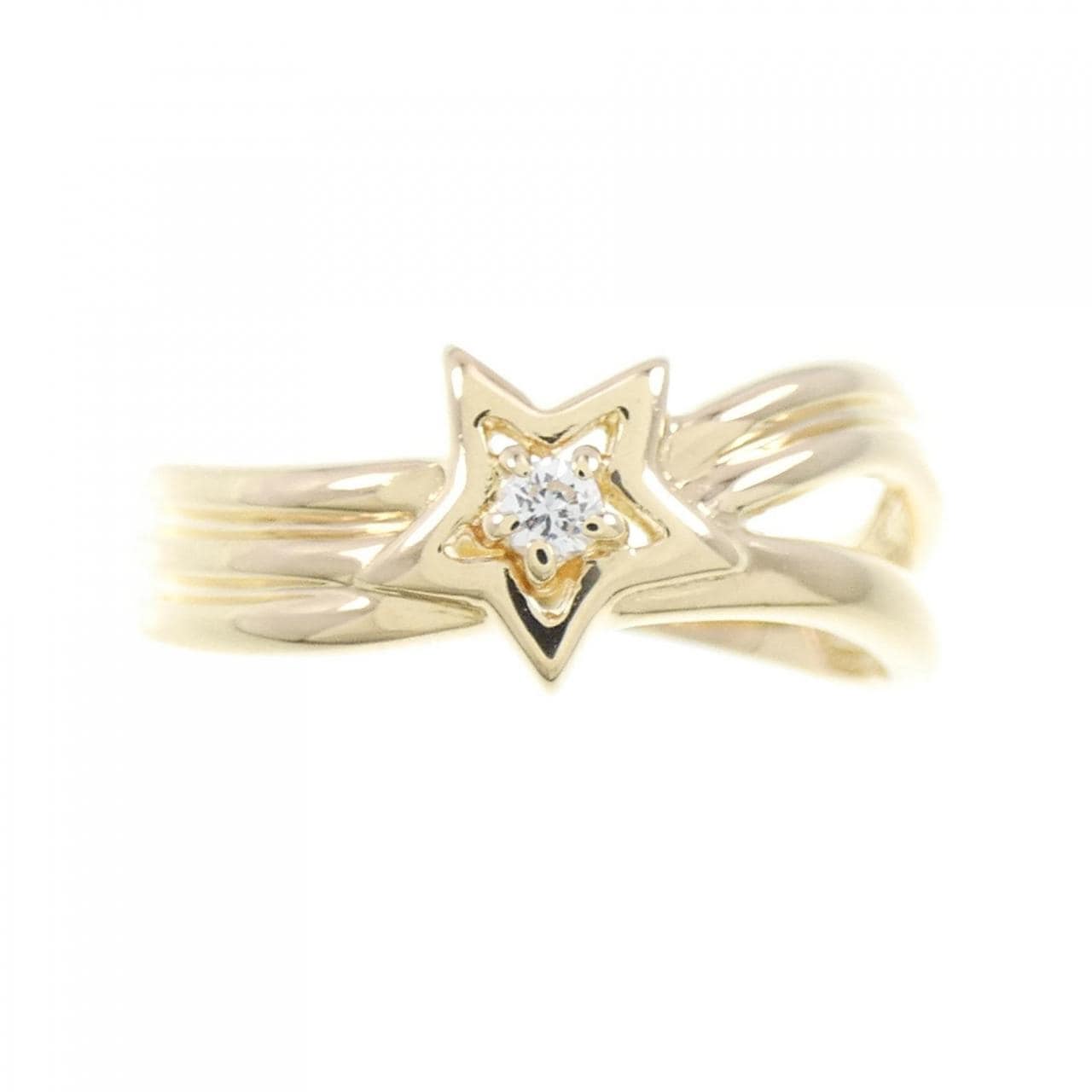 K18YG star Diamond ring 0.03CT