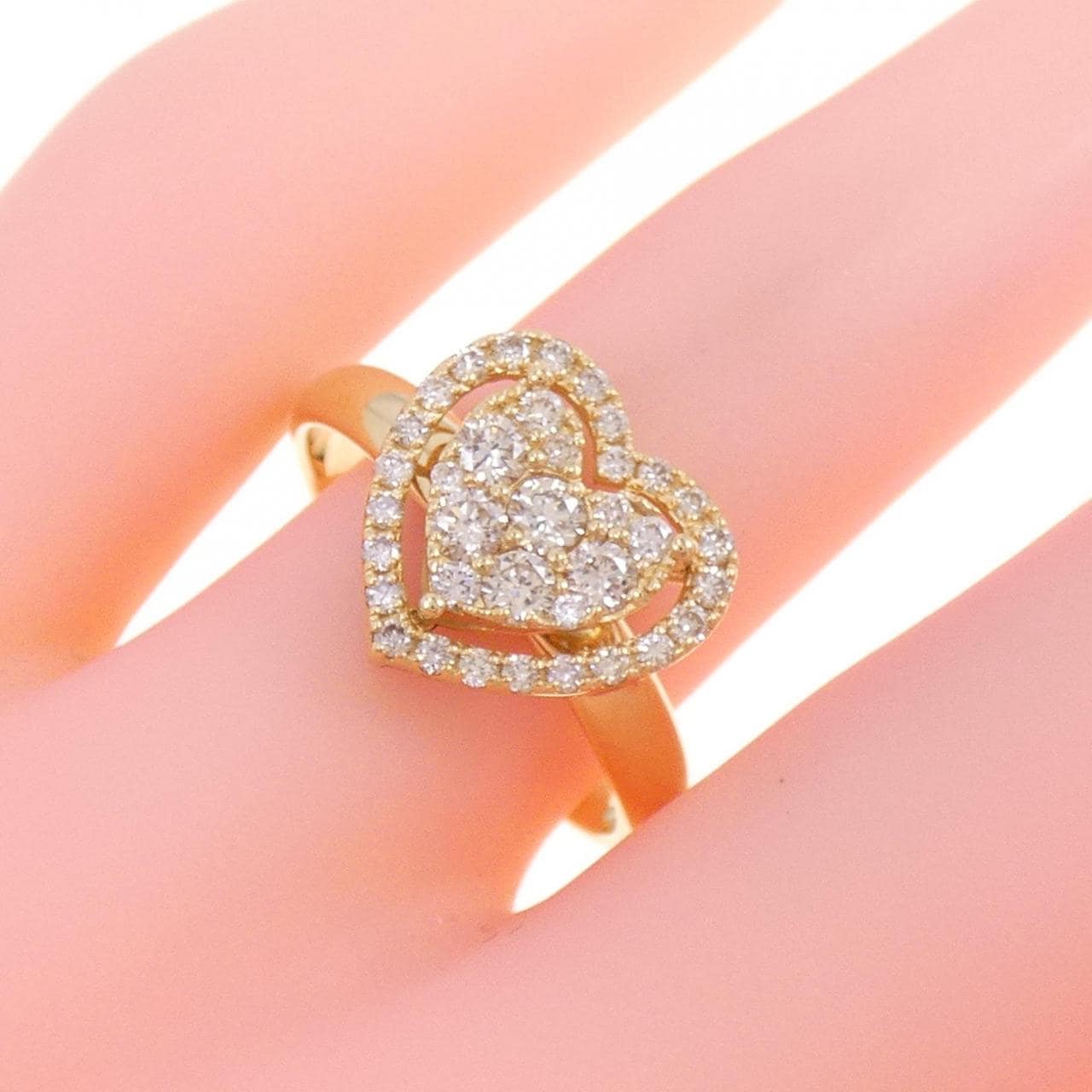 K18YG heart Diamond ring 0.60CT