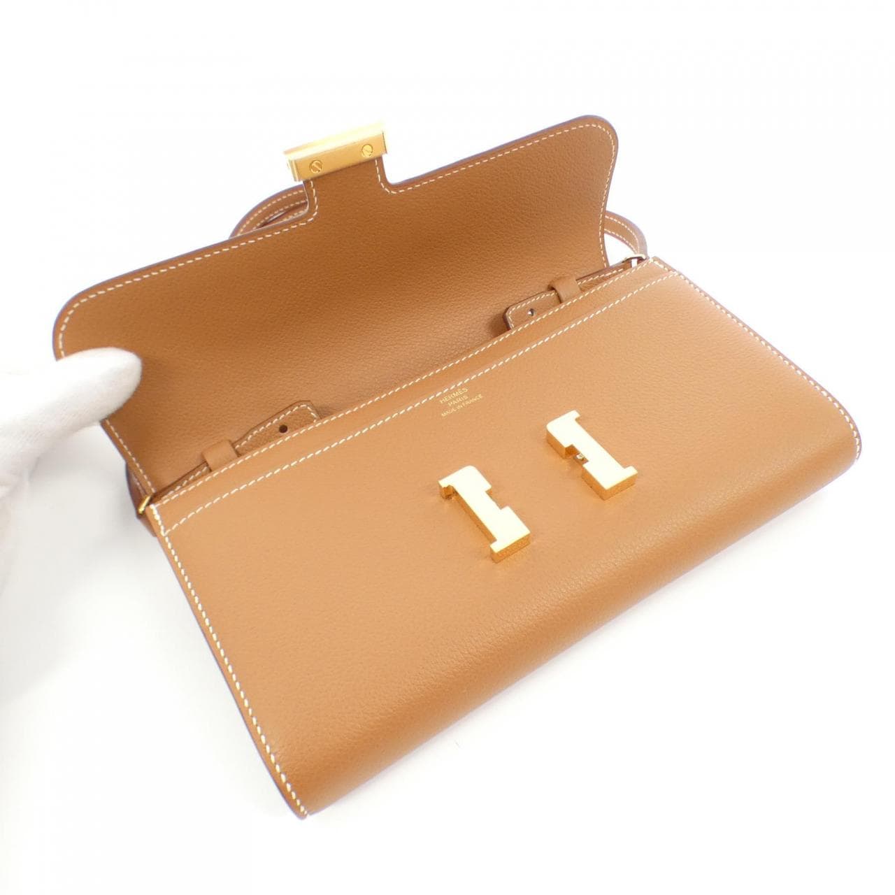 [未使用品] HERMES Constance Long To Go 080126CC 單肩皮夾