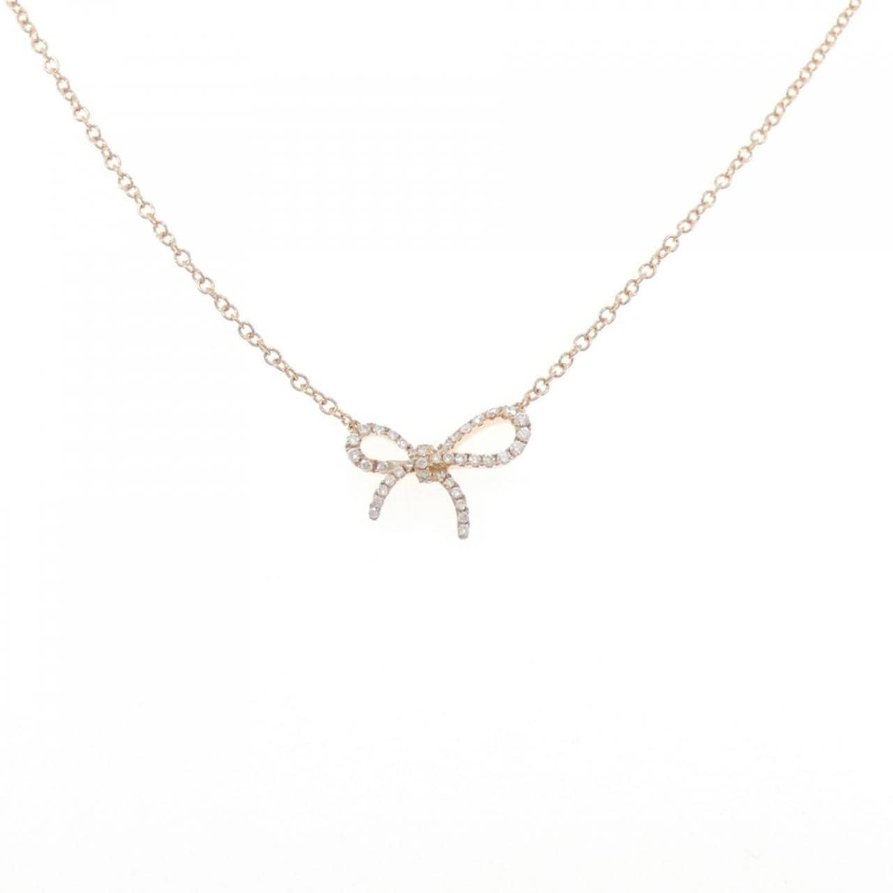 750PG Ribbon Diamond Necklace 0.22CT