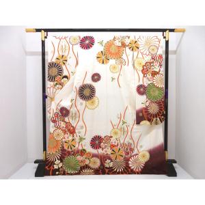 振袖　友禅金彩加工　刺繍入りボカシ染