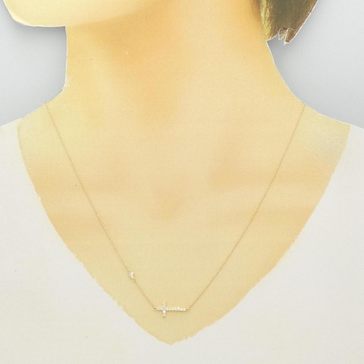 [Remake] K18YG cross Diamond necklace 0.13CT
