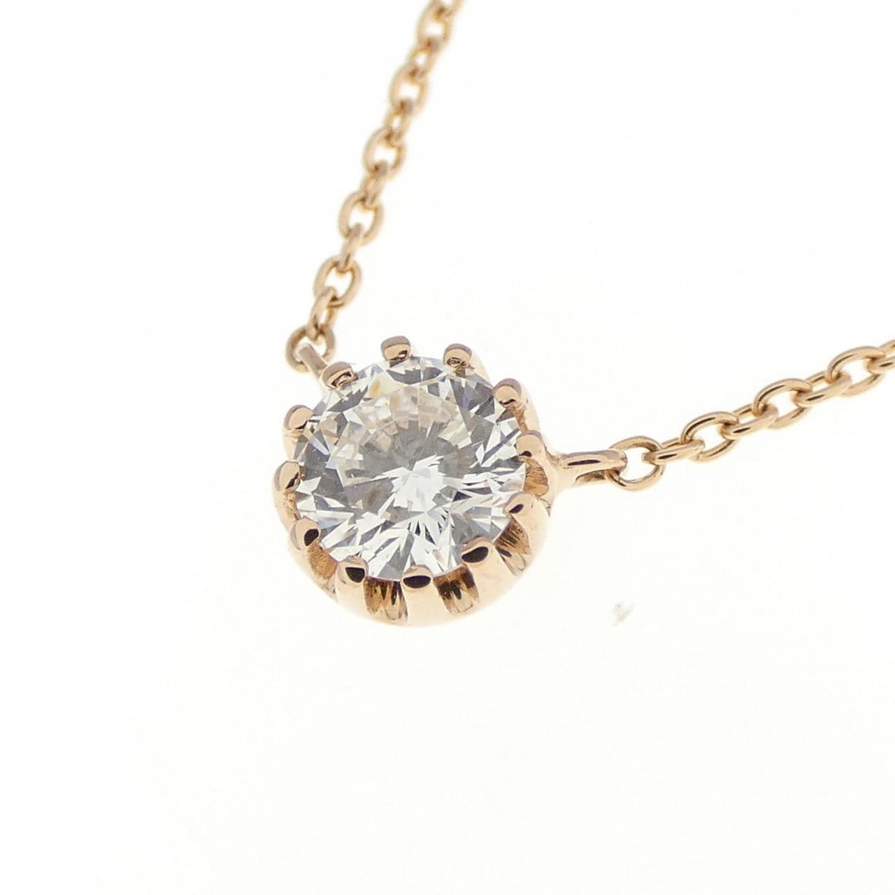 [Remake] K18PG Diamond Necklace 0.248CT F SI1 Good