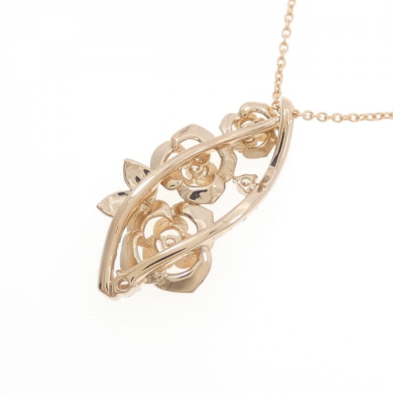 K18PG ローズ ダイヤモンド ネックレス 0.20CT