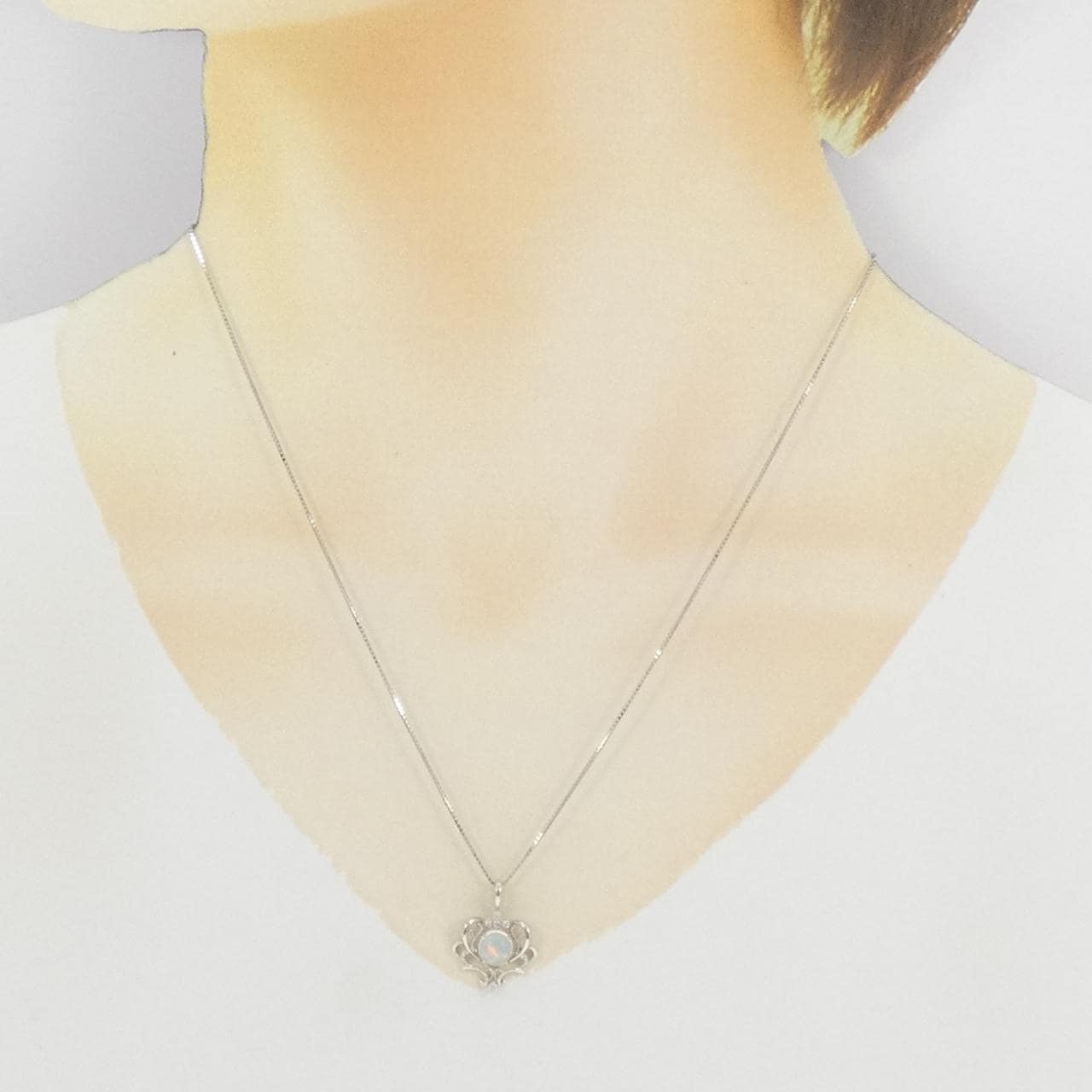 PT900/PT850 オパール ネックレス 0.60CT